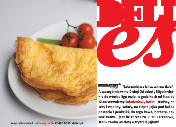 Majówkowe Śniadania w Delikatesach Esencja